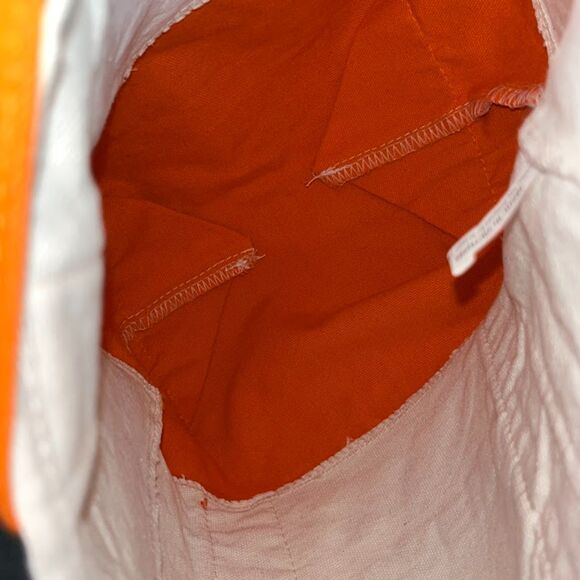 Trader Joe's Mini Canvas Tote Bag Orange Limited Edition Reusable Bag CREW - Picture 6 of 6